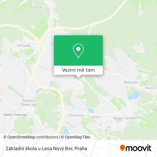 Základní škola u Lesa Nový Bor mapa