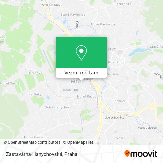 Zastavárna-Hanychovská mapa