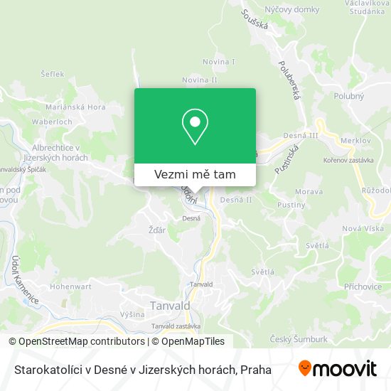 Starokatolíci v Desné v Jizerských horách mapa