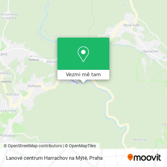 Lanové centrum Harrachov na Mýtě mapa