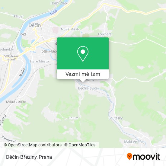 Děčín-Březiny mapa