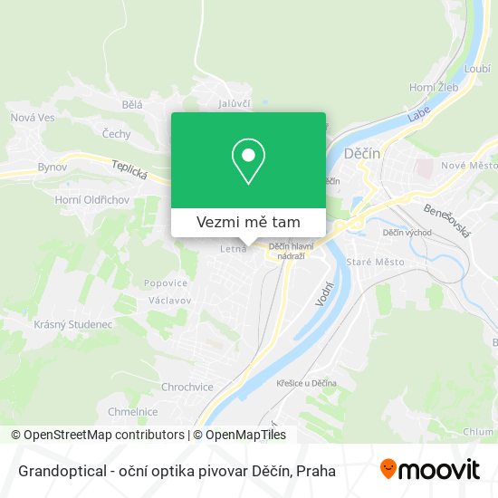 Grandoptical - oční optika pivovar Děčín mapa