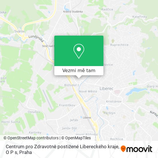 Centrum pro Zdravotně postižené Libereckého kraje, O P s mapa