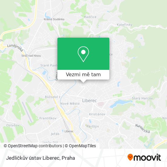 Jedličkův ústav Liberec mapa