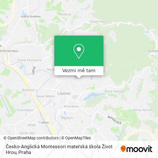 Česko-Anglická Montessori mateřská škola Život Hrou mapa