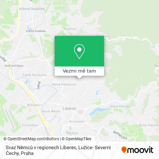 Svaz Němců v regionech Liberec, Lužice- Severní Čechy mapa