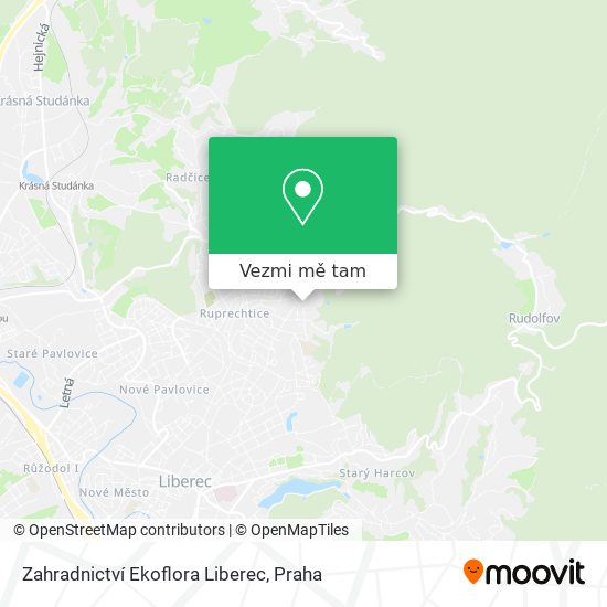 Zahradnictví Ekoflora Liberec mapa