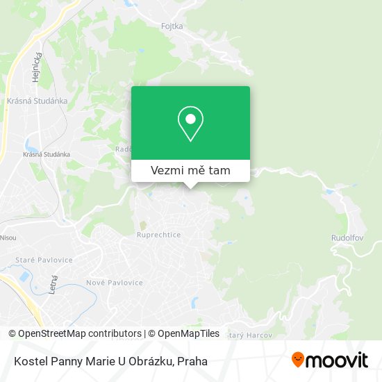 Kostel Panny Marie U Obrázku mapa