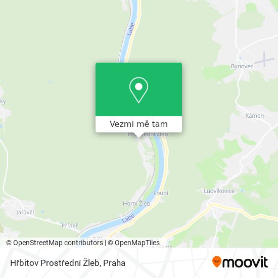 Hřbitov Prostřední Žleb mapa