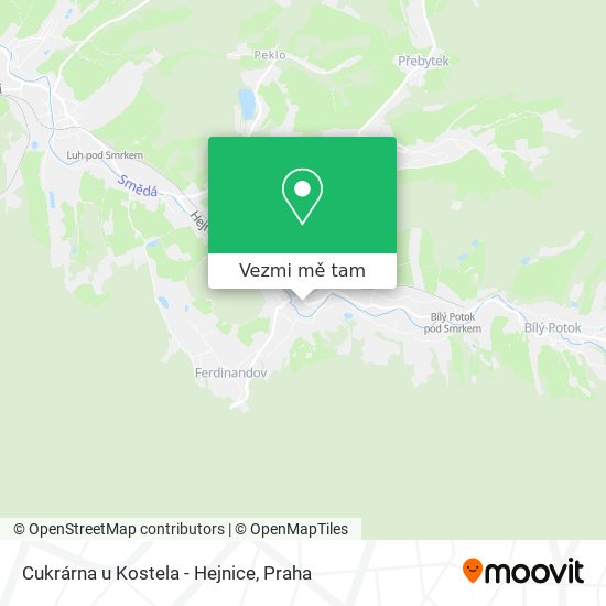 Cukrárna u Kostela - Hejnice mapa