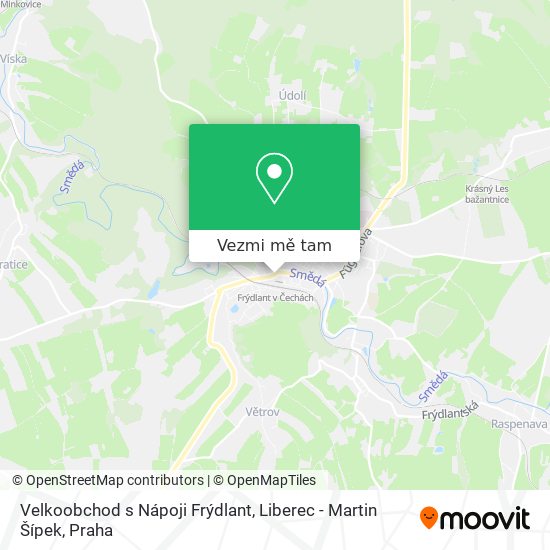 Velkoobchod s Nápoji Frýdlant, Liberec - Martin Šípek mapa