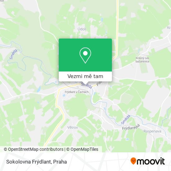 Sokolovna Frýdlant mapa