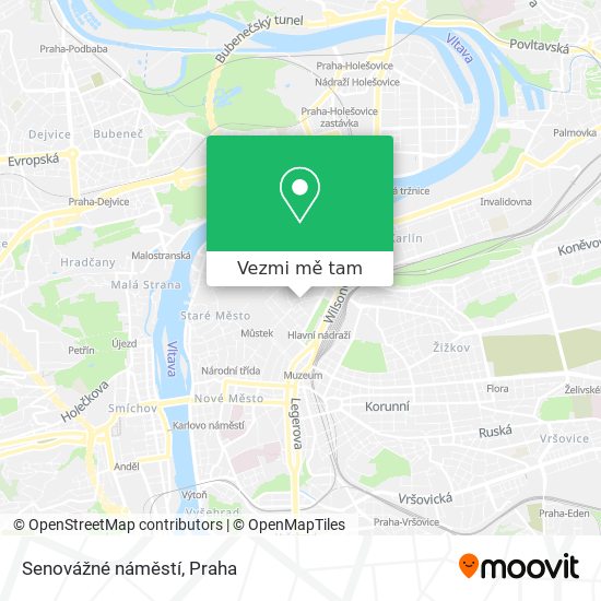 Senovážné náměstí mapa