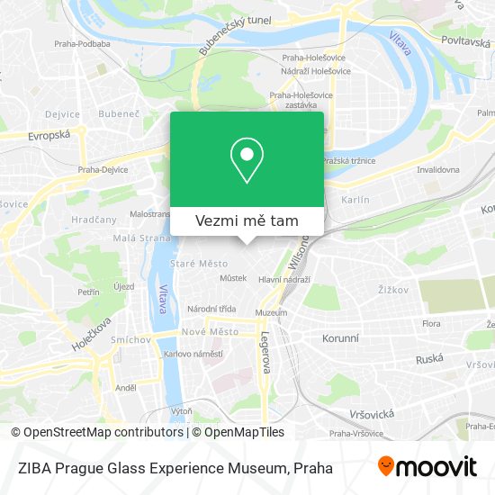 ZIBA Prague Glass Experience Museum mapa