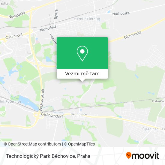 Technologický Park Běchovice mapa
