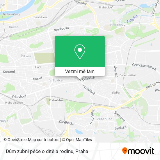 Dům zubní péče o dítě a rodinu mapa