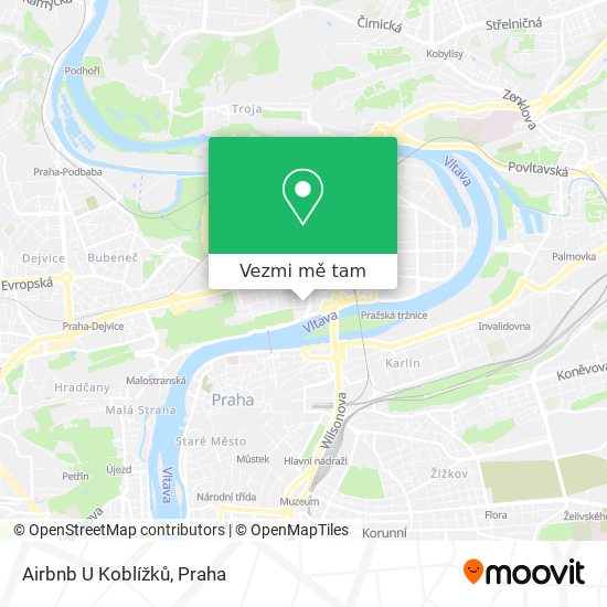 Airbnb U Koblížků mapa