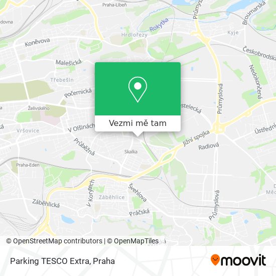 Parking TESCO Extra mapa