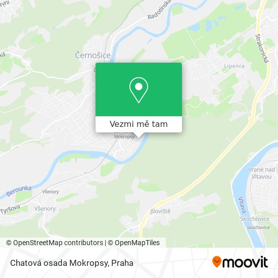 Chatová osada Mokropsy mapa