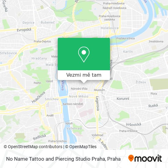 No Name Tattoo and Piercing Studio Praha mapa