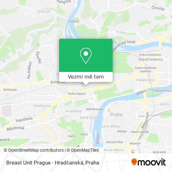 Breast Unit Prague - Hradčanská mapa