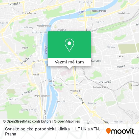 Gynekologicko-porodnická klinika 1. LF UK a VFN mapa