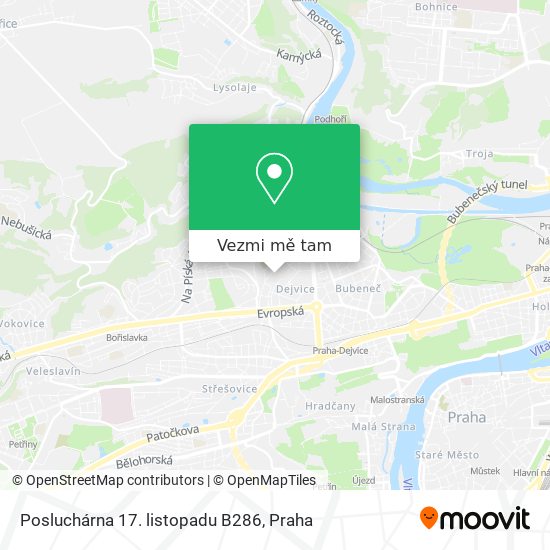 Posluchárna 17. listopadu B286 mapa