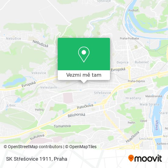 SK Střešovice 1911 mapa