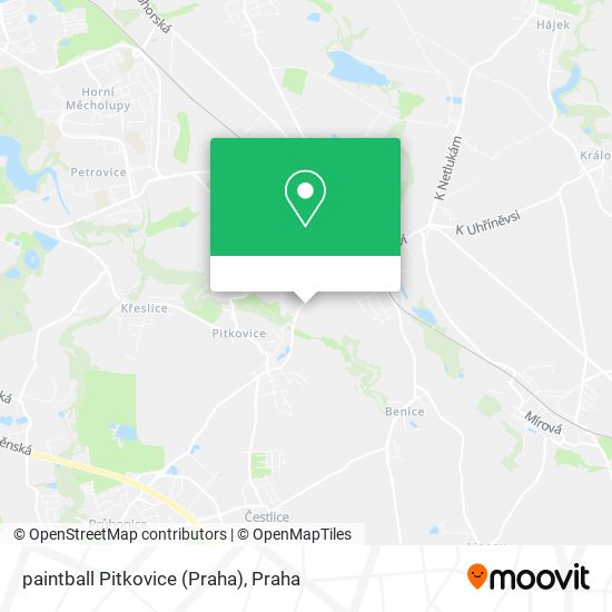 paintball Pitkovice (Praha) mapa