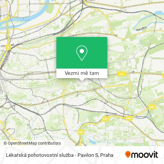 Lékařská pohotovostní služba - Pavilon S mapa