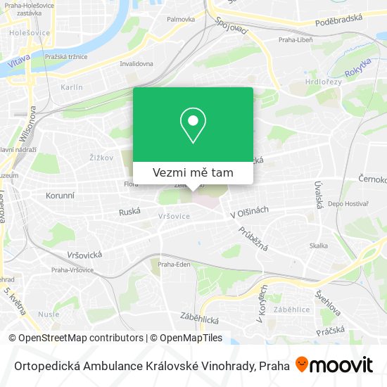 Ortopedická Ambulance Královské Vinohrady mapa