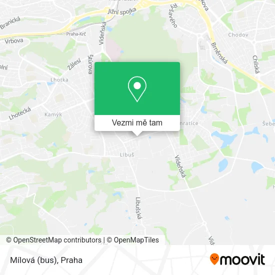 Mílová (bus) mapa
