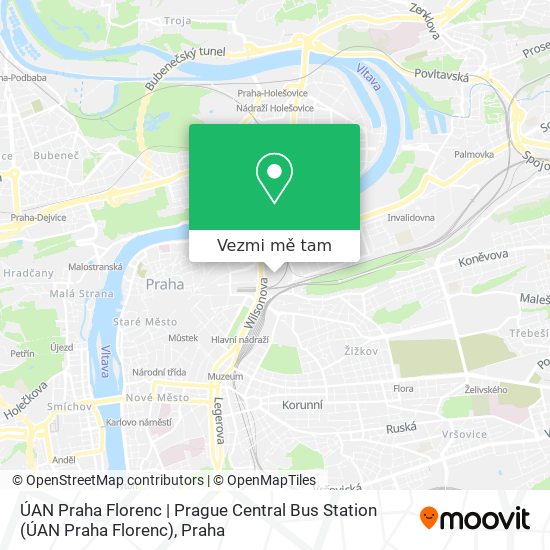 ÚAN Praha Florenc | Prague Central Bus Station mapa