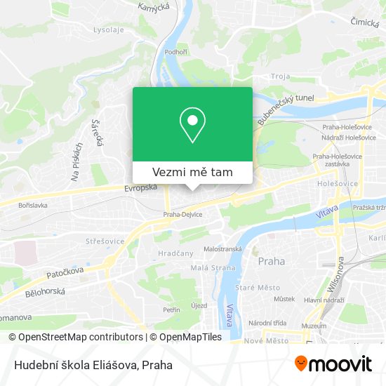 Hudební škola Eliášova mapa
