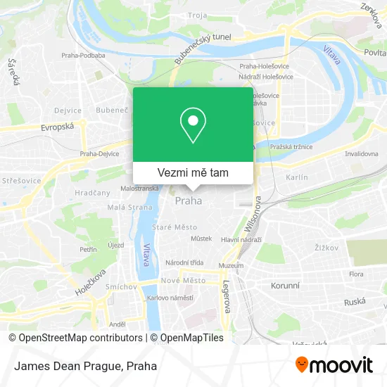 James Dean Prague mapa
