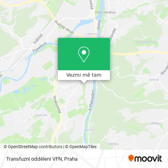 Transfuzní oddělení VFN mapa