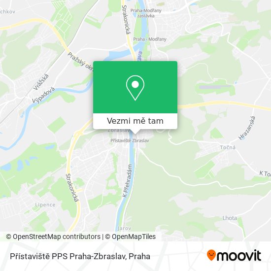 Přístaviště PPS Praha-Zbraslav mapa