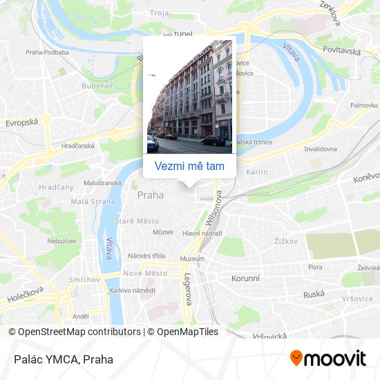 Palác YMCA mapa