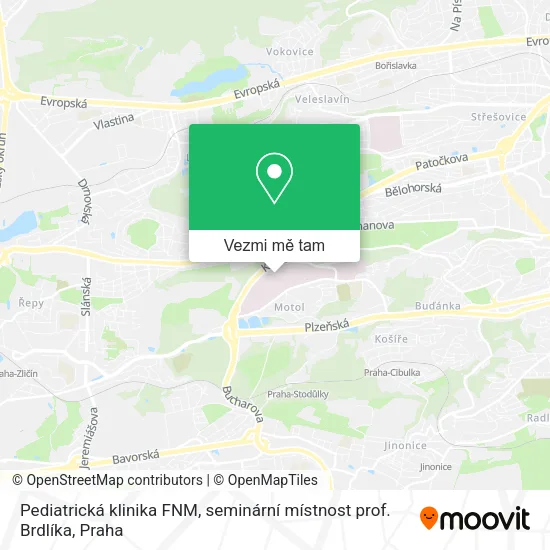 Pediatrická klinika FNM, seminární místnost prof. Brdlíka mapa