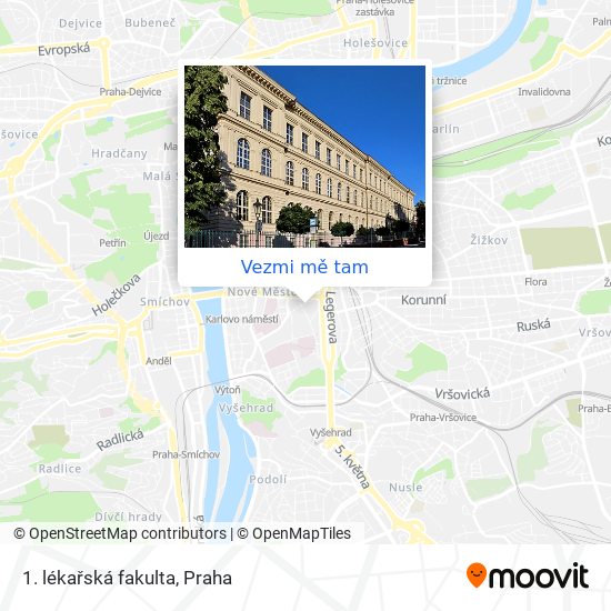 1. lékařská fakulta mapa
