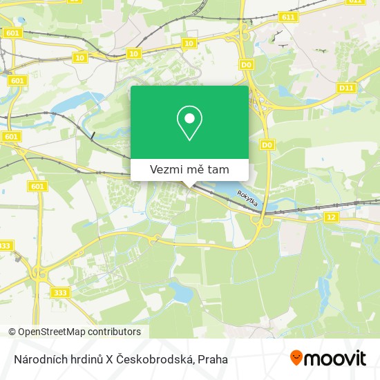 Národních hrdinů X Českobrodská mapa