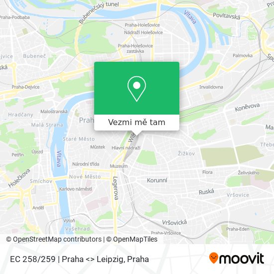 EC 258/259 | Praha <> Leipzig mapa