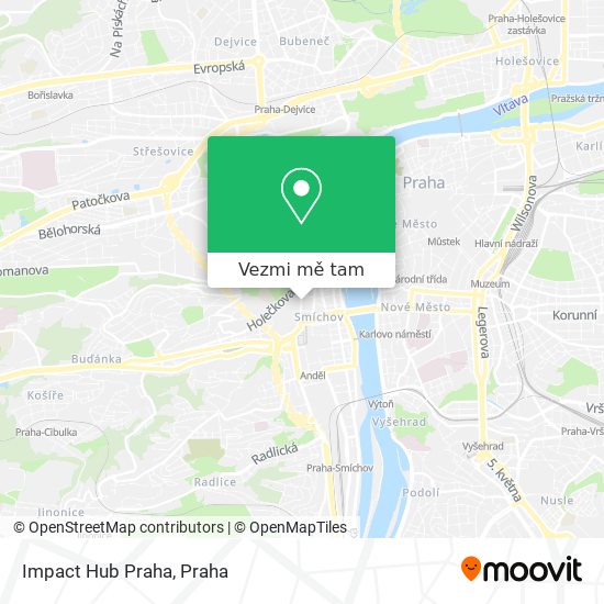 Impact Hub Praha mapa
