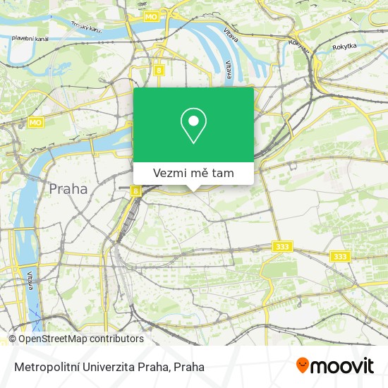Metropolitní Univerzita Praha mapa