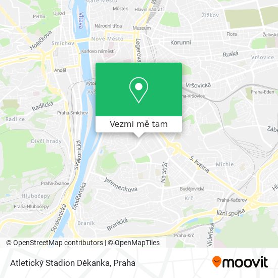 Atletický Stadion Děkanka mapa