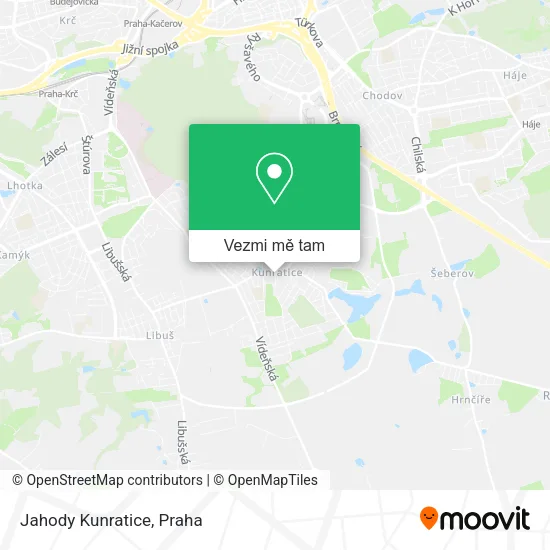 Jahody Kunratice mapa