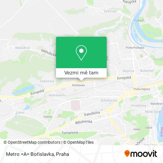 Metro =A= Bořislavka mapa