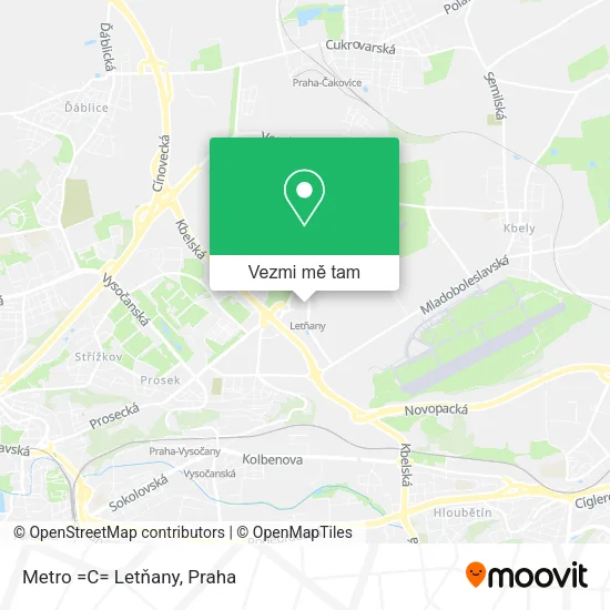 Metro =C= Letňany mapa