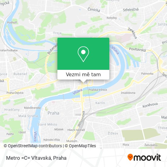 Metro =C= Vltavská mapa