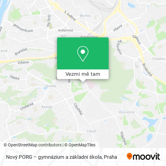 Nový PORG – gymnázium a základní škola mapa